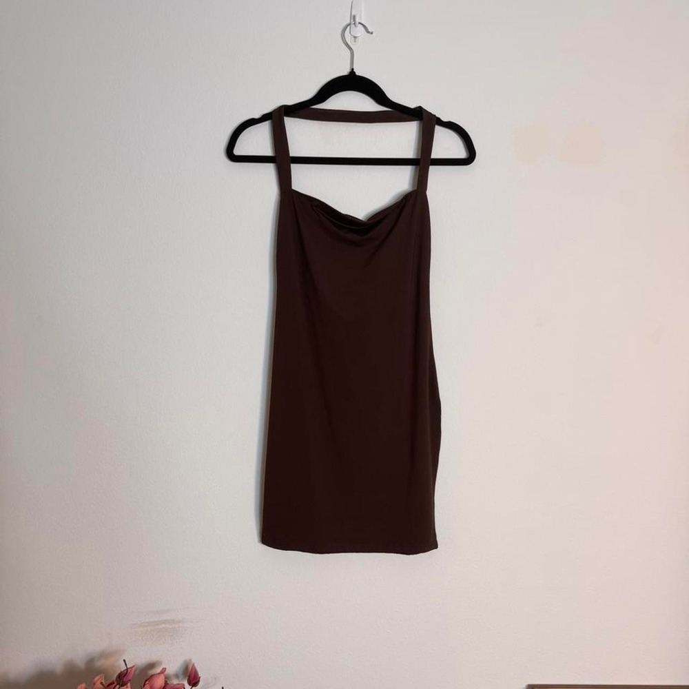 Gogo girl 70s vintage Brown haltar dress